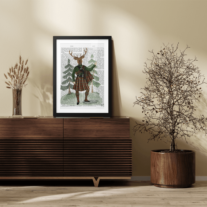 Scottish Deer Major Malcolm, Full, Book Print