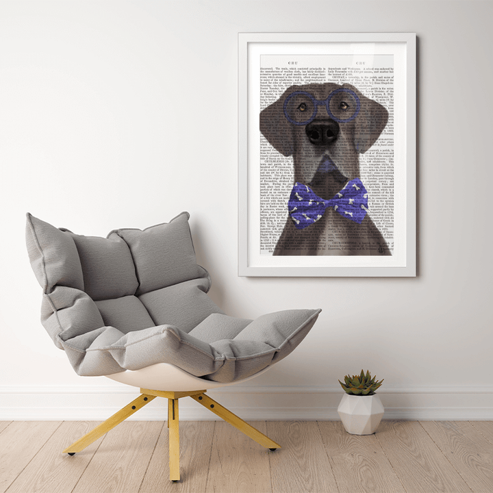 Great Dane with Glasses and Bow Tie