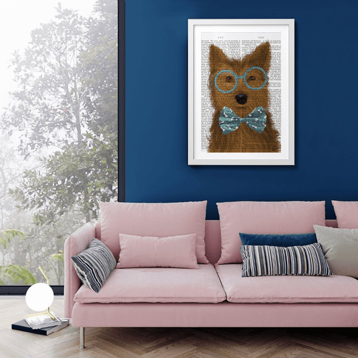 Yorkshire Terrier with Glasses and Bow Tie