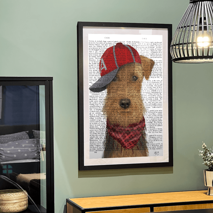 Airedale and Baseball Cap