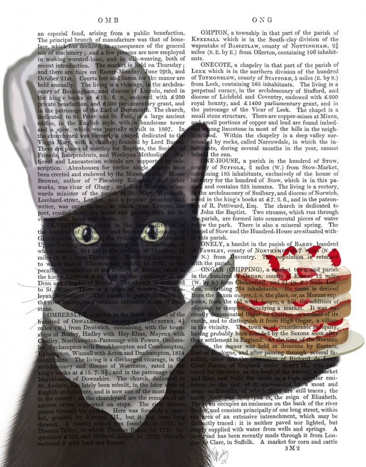 Black Cat Strawberry Cake Book Print