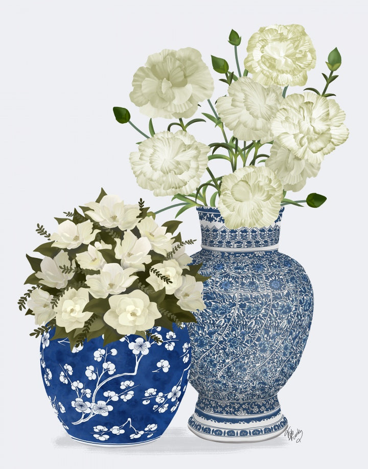 Chinoiserie Flower Duo 1, Blue