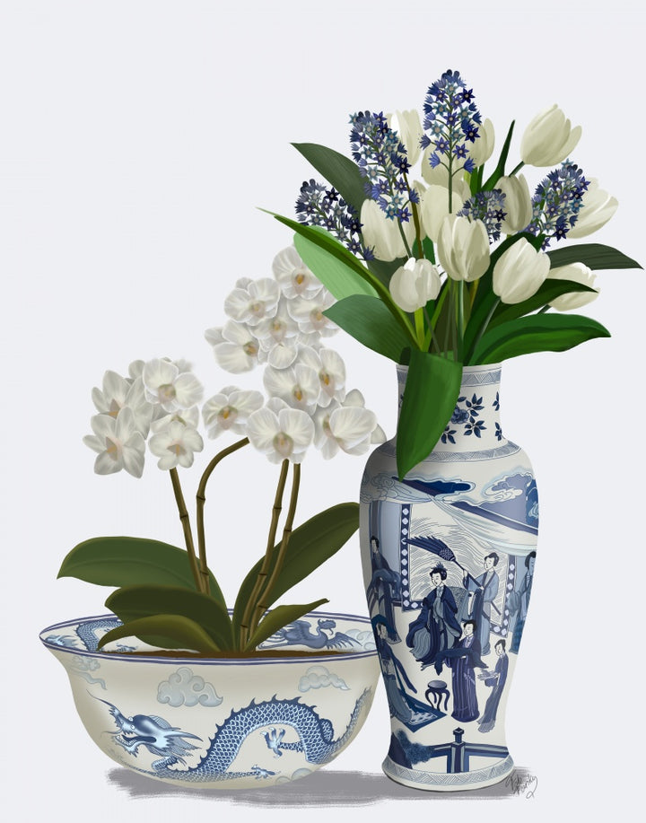 Chinoiserie Flower Duo 4, Blue