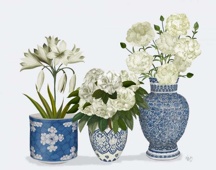 Chinoiserie Flower Trio 1, Blue
