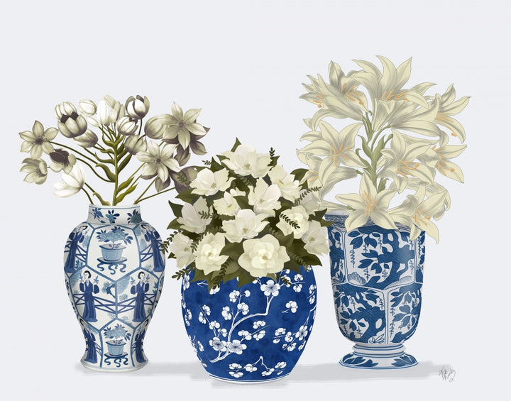 Chinoiserie Flower Trio 3, Blue