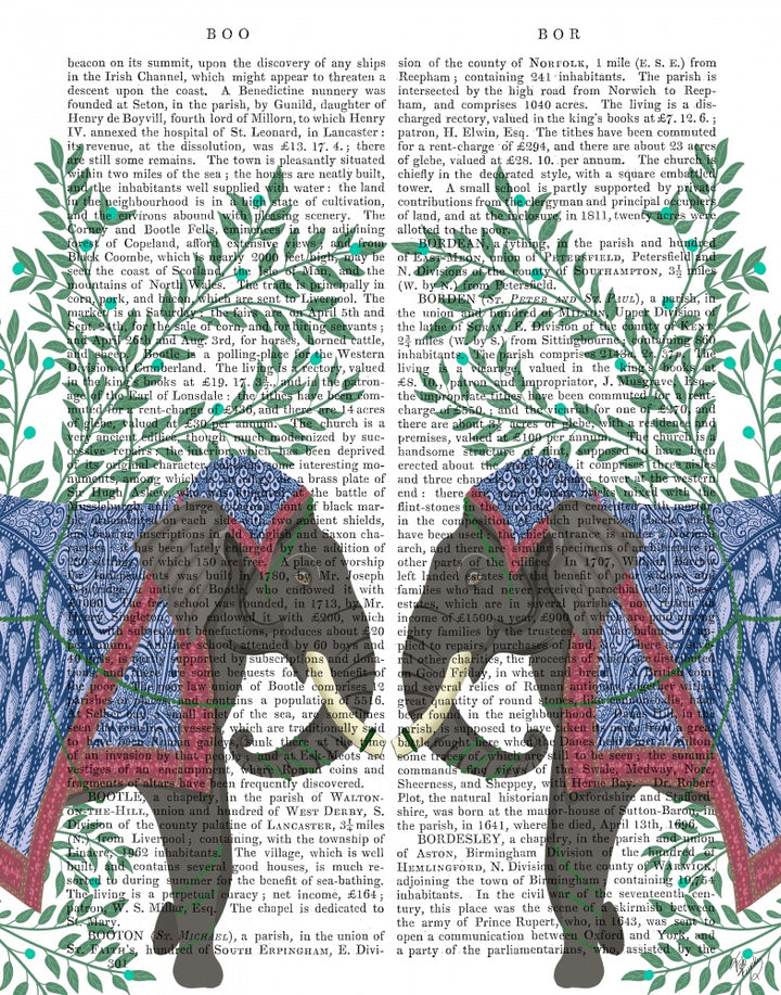 Elephant Twins, Animalia Book Print