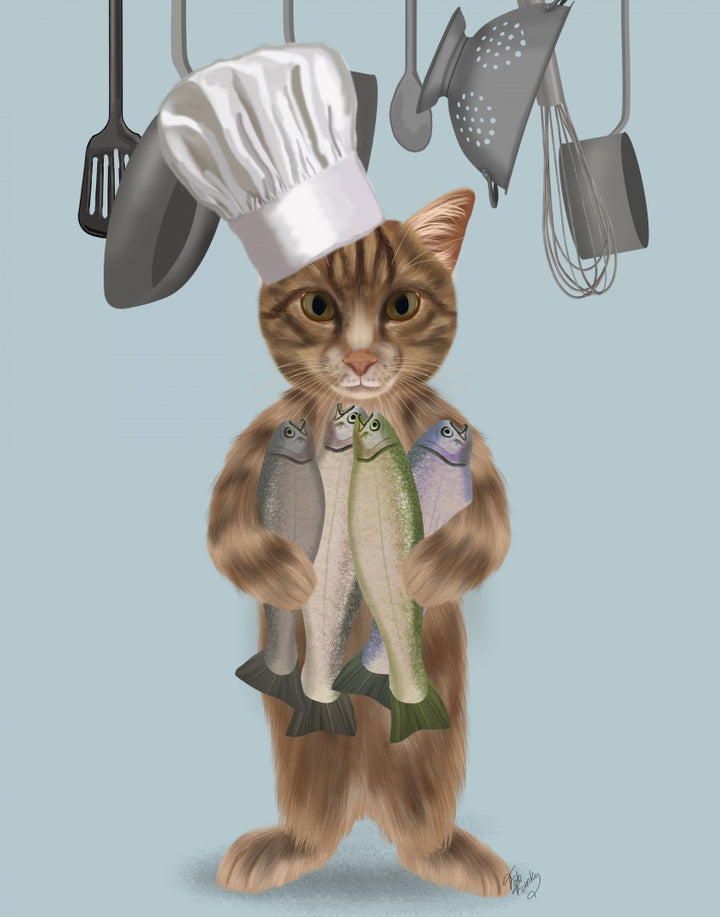Tabby Cat Fish Chef, Full