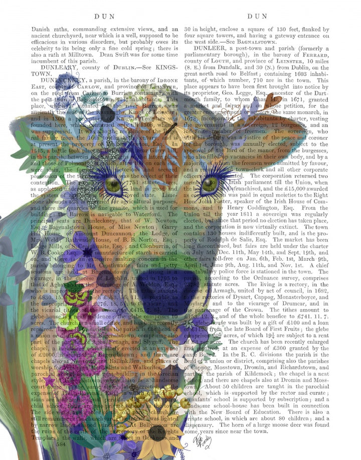 Fantastic Florals Cow , Book Print