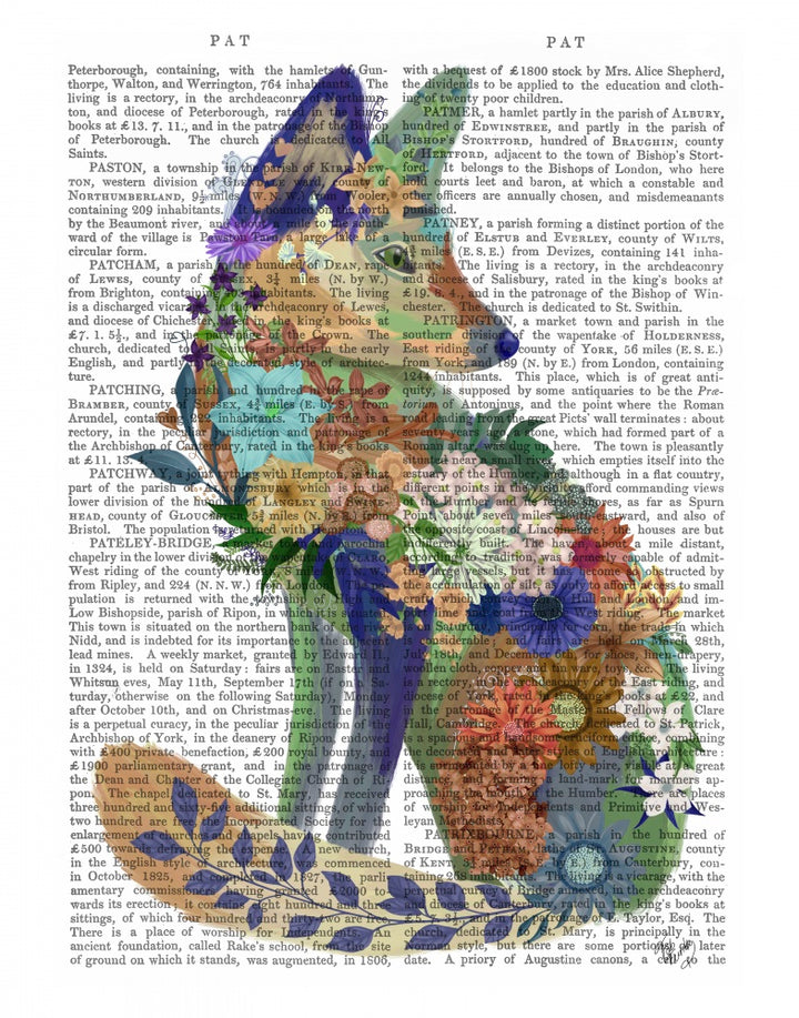 Fantastic Florals Fox, Sitting , Book Print