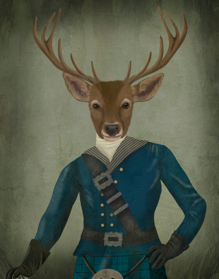 Scottish Deer Laird Tam OShunter, Portrait, Art Print