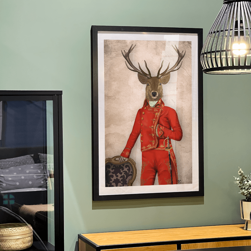 Deer in Red and Gold Jacket