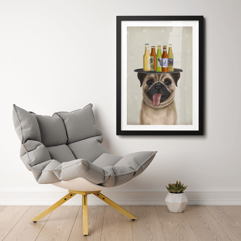 Pug Fawn Beer Lover