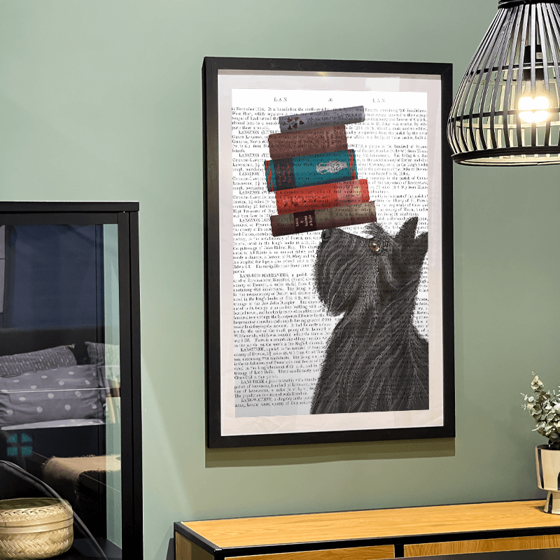 Scottish Terrier and Books