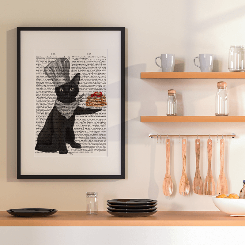 Black Cat Pancakes Book Print