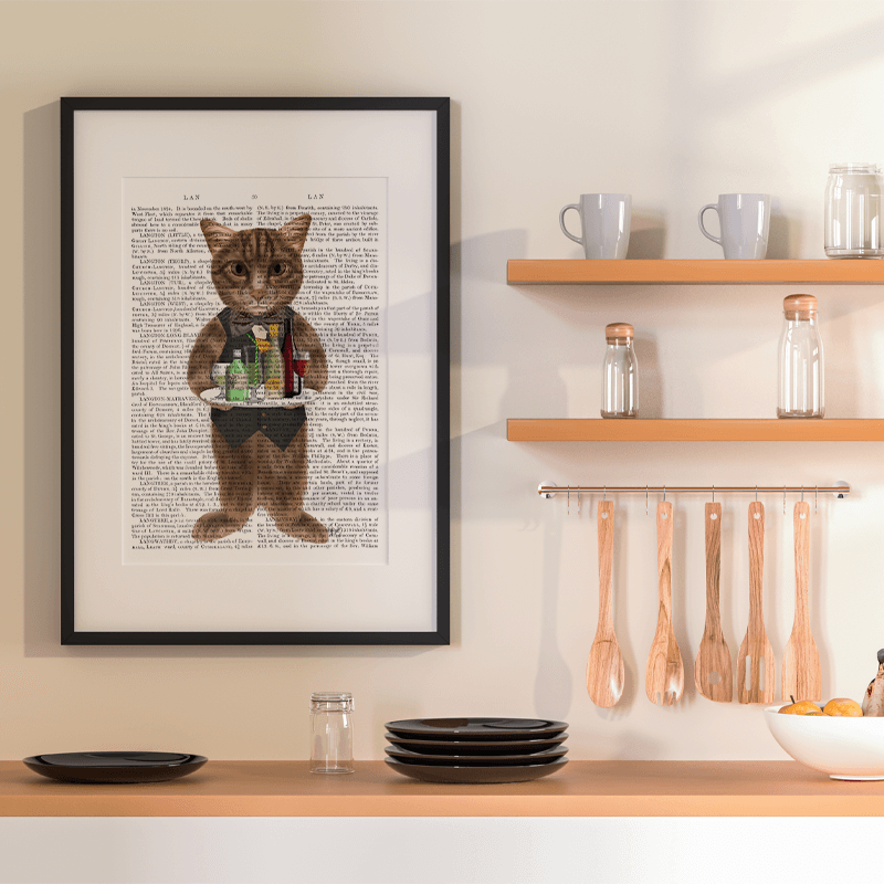 Tabby Cat Cocktails Book Print