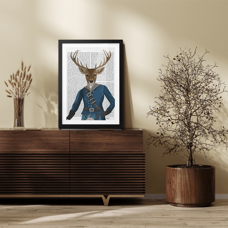 Scottish Deer Laird Tam OShunter, Portrait, Book Print