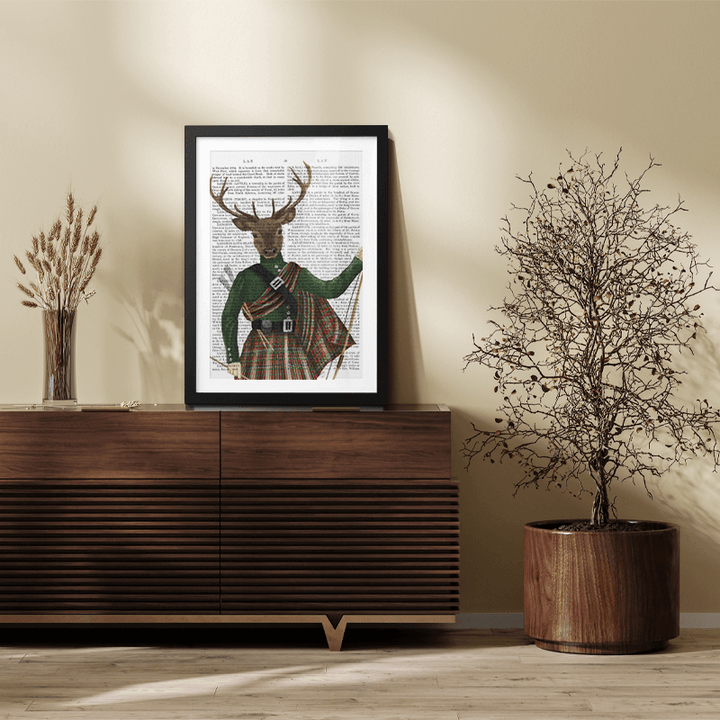 Scottish Deer Major Malcolm, Portrait, Book Print